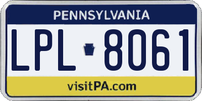 PA license plate LPL8061