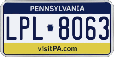 PA license plate LPL8063