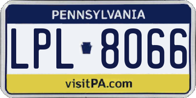 PA license plate LPL8066