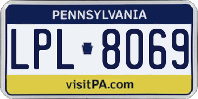 PA license plate LPL8069