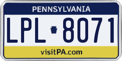 PA license plate LPL8071