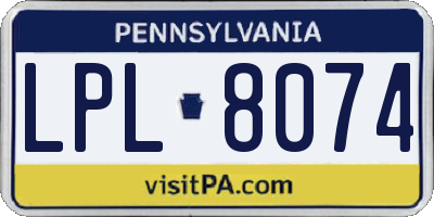 PA license plate LPL8074
