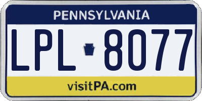 PA license plate LPL8077
