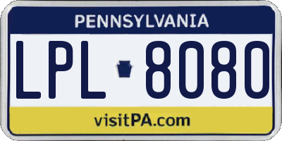 PA license plate LPL8080
