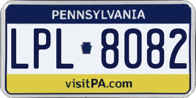 PA license plate LPL8082