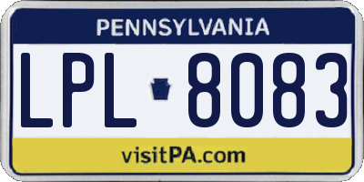 PA license plate LPL8083