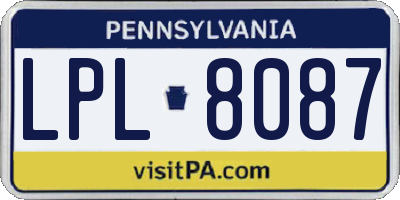 PA license plate LPL8087