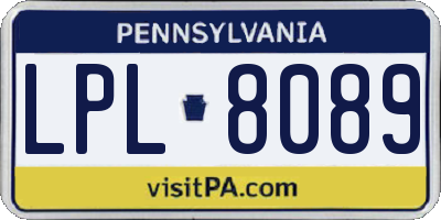 PA license plate LPL8089