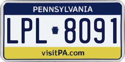 PA license plate LPL8091