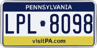 PA license plate LPL8098
