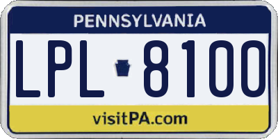 PA license plate LPL8100