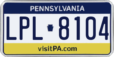 PA license plate LPL8104