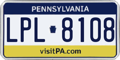 PA license plate LPL8108
