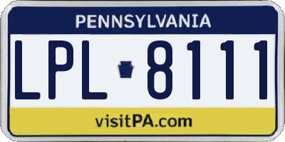PA license plate LPL8111