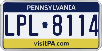 PA license plate LPL8114