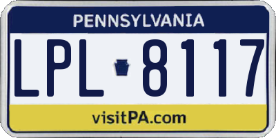 PA license plate LPL8117