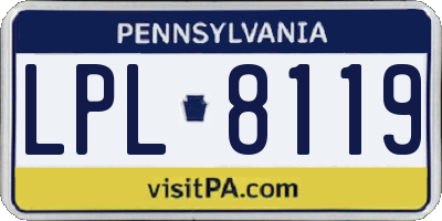 PA license plate LPL8119