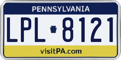 PA license plate LPL8121
