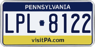 PA license plate LPL8122