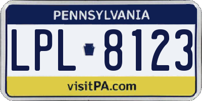 PA license plate LPL8123