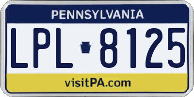 PA license plate LPL8125