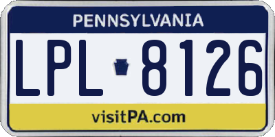 PA license plate LPL8126