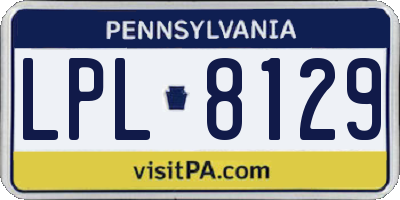 PA license plate LPL8129
