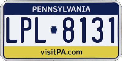 PA license plate LPL8131