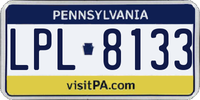 PA license plate LPL8133