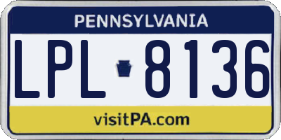 PA license plate LPL8136