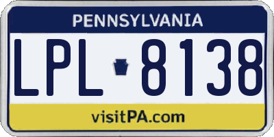 PA license plate LPL8138