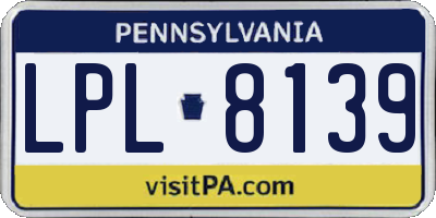 PA license plate LPL8139