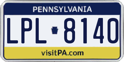 PA license plate LPL8140