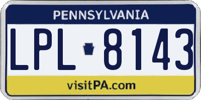 PA license plate LPL8143