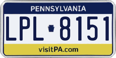 PA license plate LPL8151