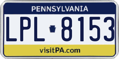 PA license plate LPL8153