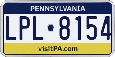 PA license plate LPL8154