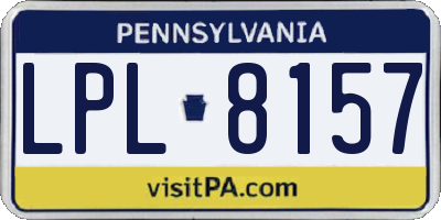 PA license plate LPL8157