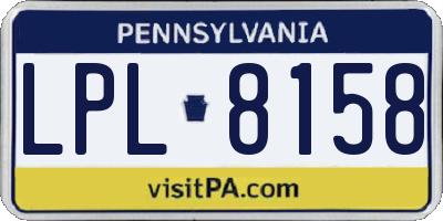 PA license plate LPL8158
