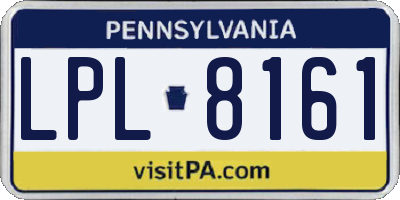PA license plate LPL8161