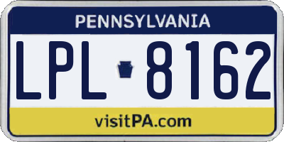 PA license plate LPL8162