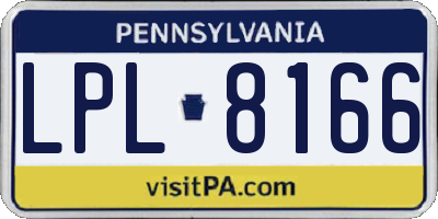 PA license plate LPL8166
