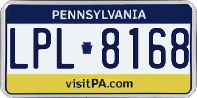 PA license plate LPL8168