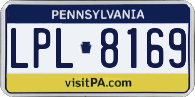 PA license plate LPL8169