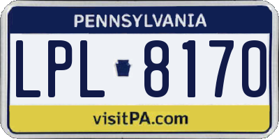 PA license plate LPL8170