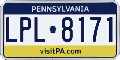 PA license plate LPL8171