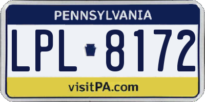 PA license plate LPL8172