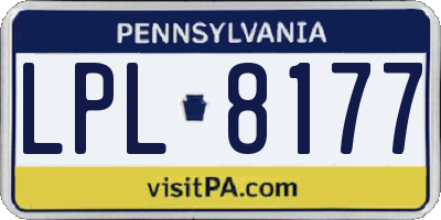 PA license plate LPL8177