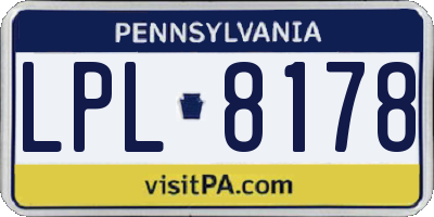 PA license plate LPL8178