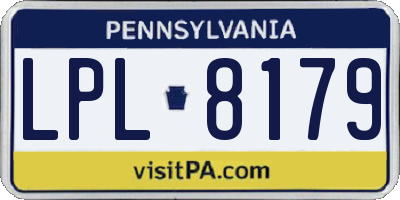 PA license plate LPL8179
